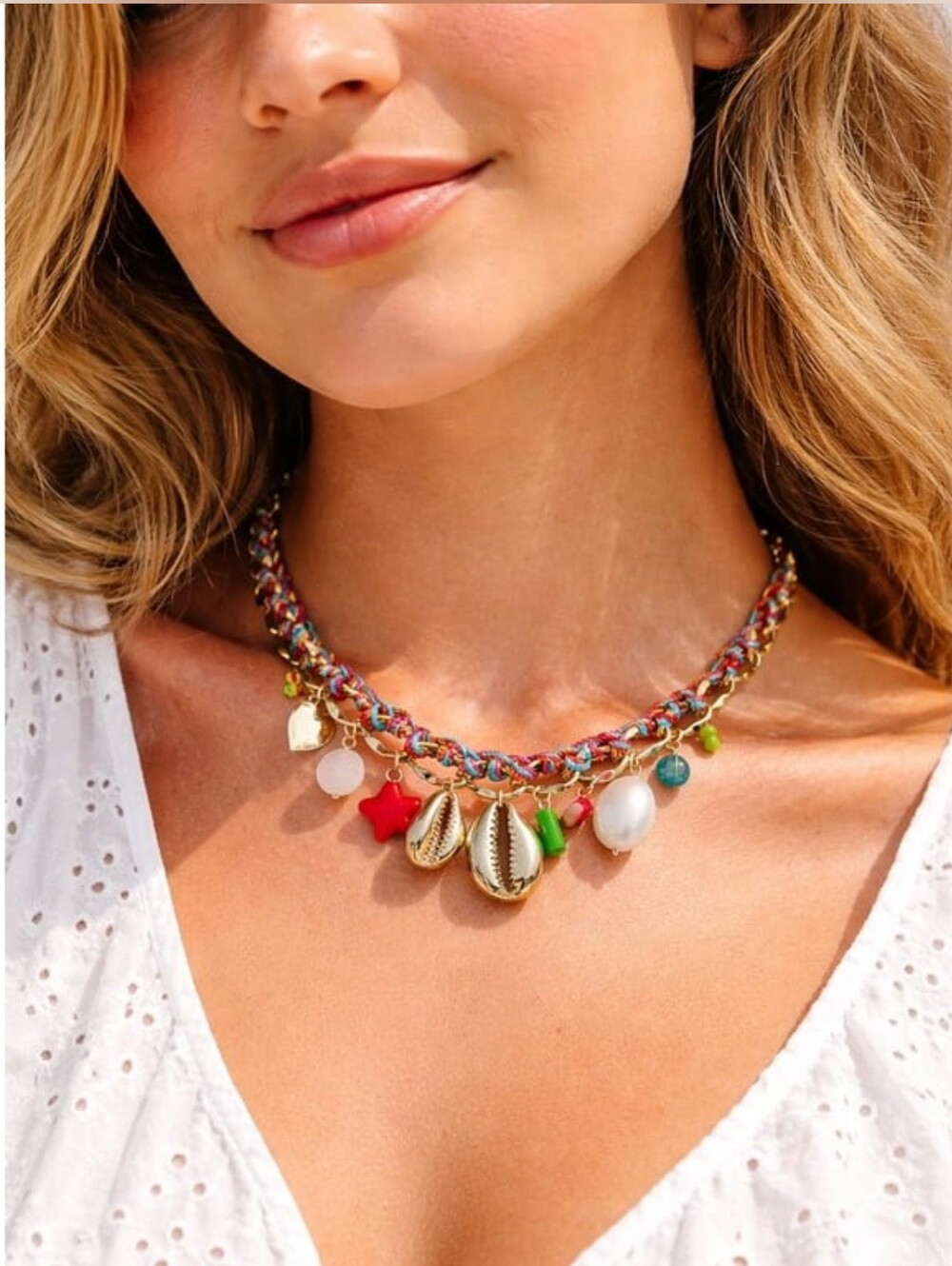 Star, Shells, And Heart Charm Necklace